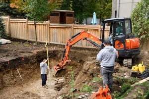 excavating an imagine fiberglass pool in Ontario