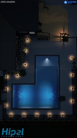 Kitchener Pool & Landscape Design Perspective Night